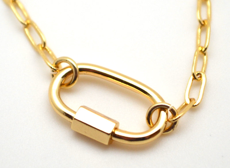 Link Chain Carabiner Lock Necklace