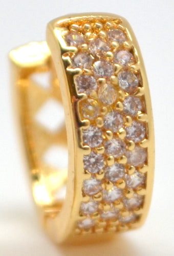 Gold Double Pave Huggies
